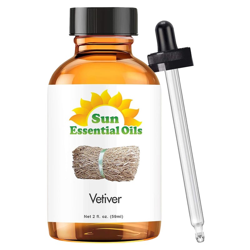 Sun Essential Oils 2oz Vetiver Essential Oil for Aromatherapy